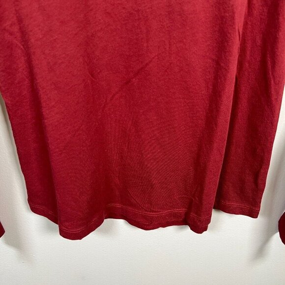 Organic John Patrick Long Sleeve T-shirt Size Medium Red Minimal Basic Layer - Picture 6 of 9